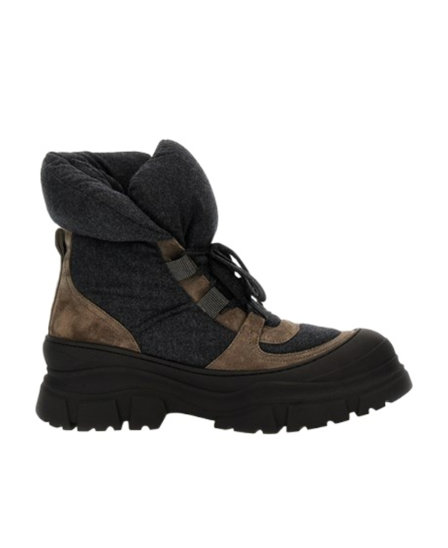 Brunello Cucinelli Two-tone Panelled Ankle Boots