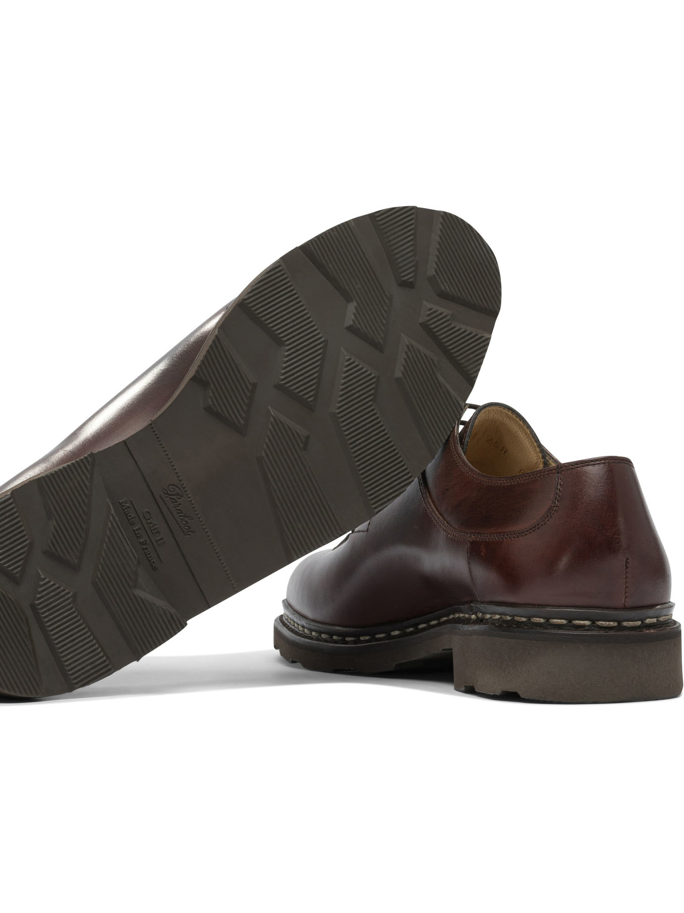 Paraboot Avignon Leather Round Toe Lace-up Shoes In Black