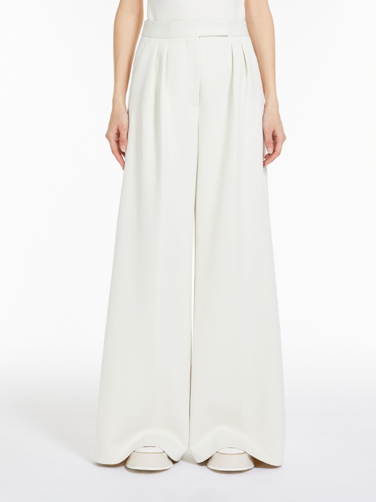 Max Mara Aversa High-rise Linen Wide-leg Pants In White