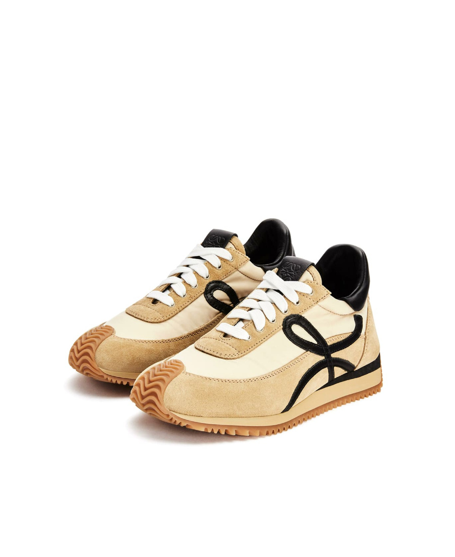 Loewe Low-cut Lace-up Sneakers In Nude