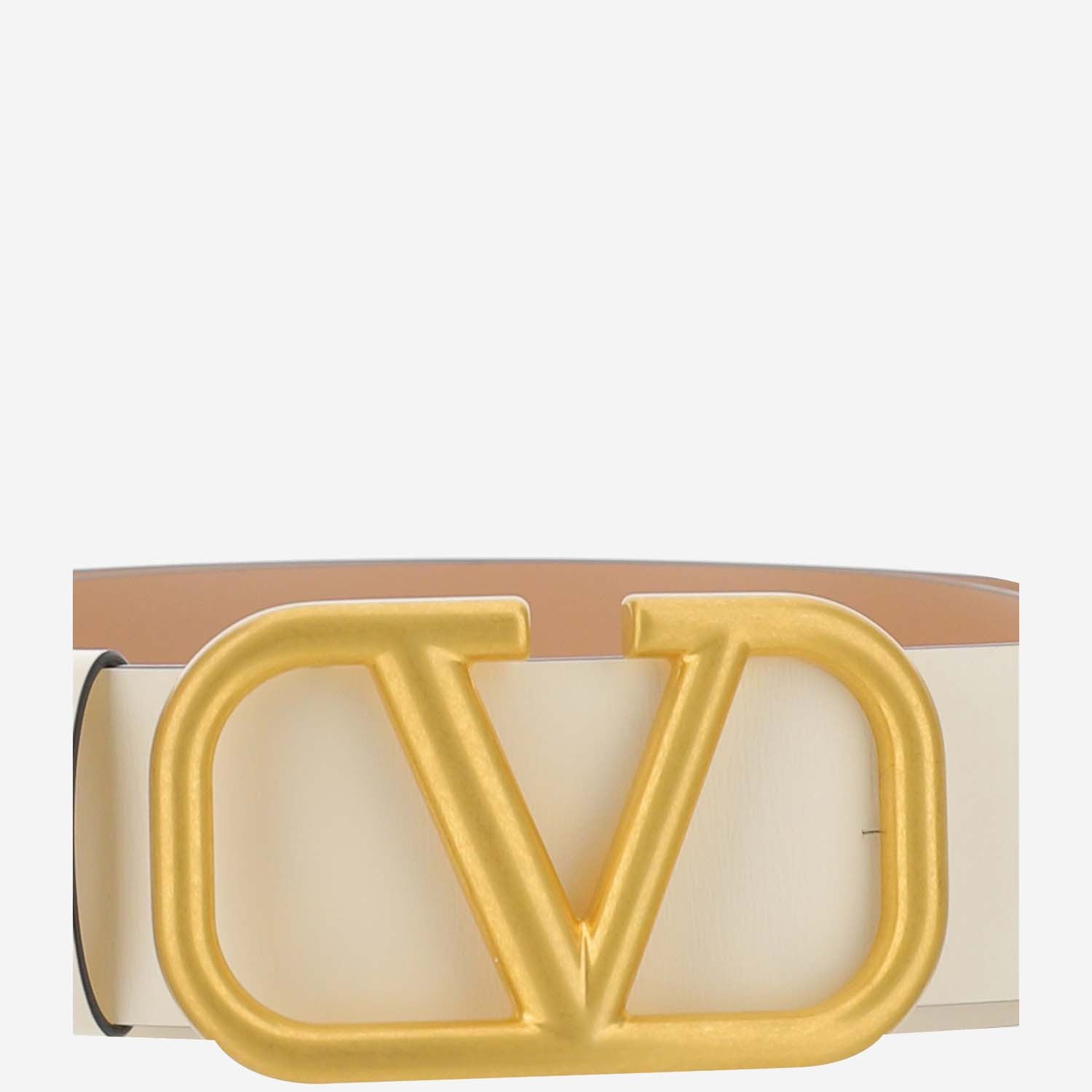 Valentino Vlogo Signature Buckle Belt In Nude