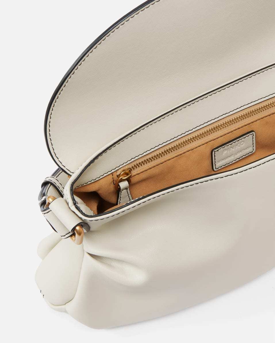 Pinko Jolene Heart Buckled Shoulder Bag In White