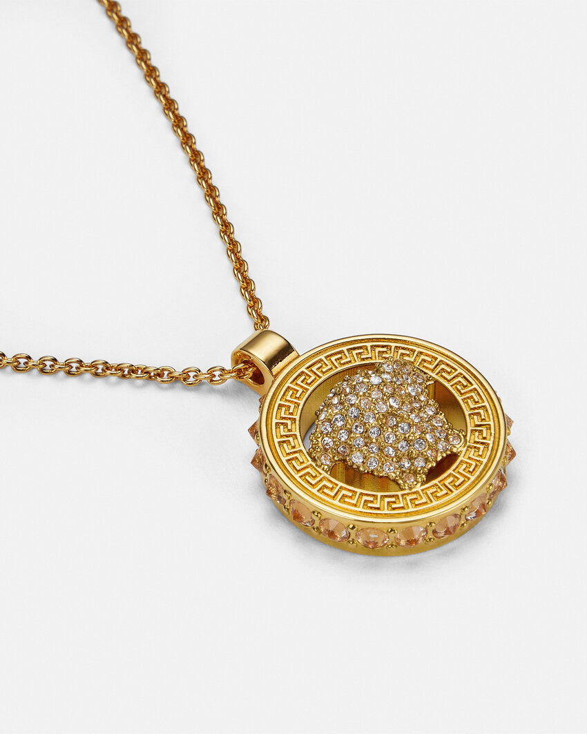 Versace Medusa Necklace In Yellow
