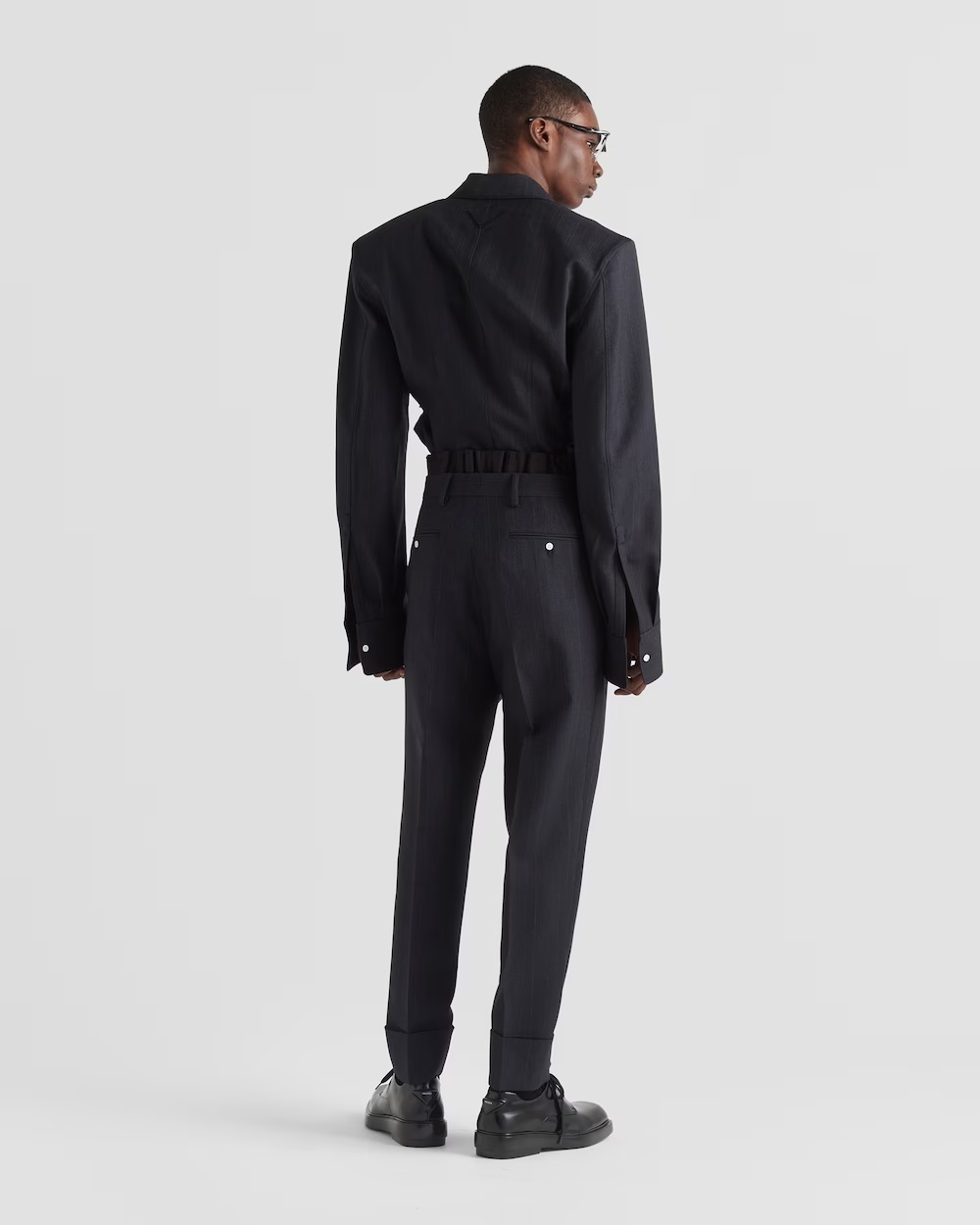 Prada Wool Tailored Trousers In Blue