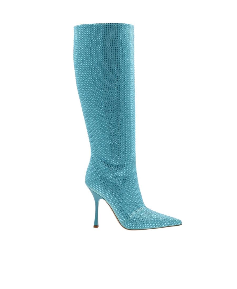 Liu •jo Leonie Hanne X Liu Jo Embellished Pointed Toe Boots In Blue