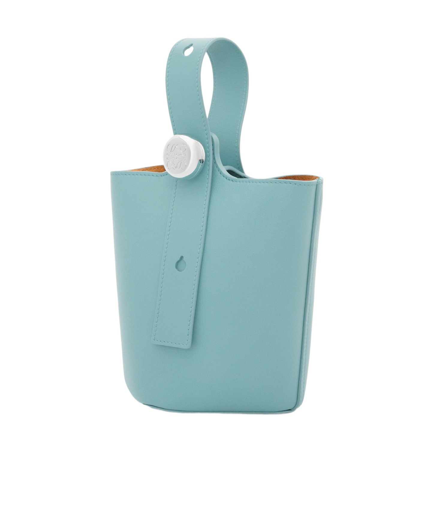 Loewe Mini Pebbled Leather Bucket Bag In Blue
