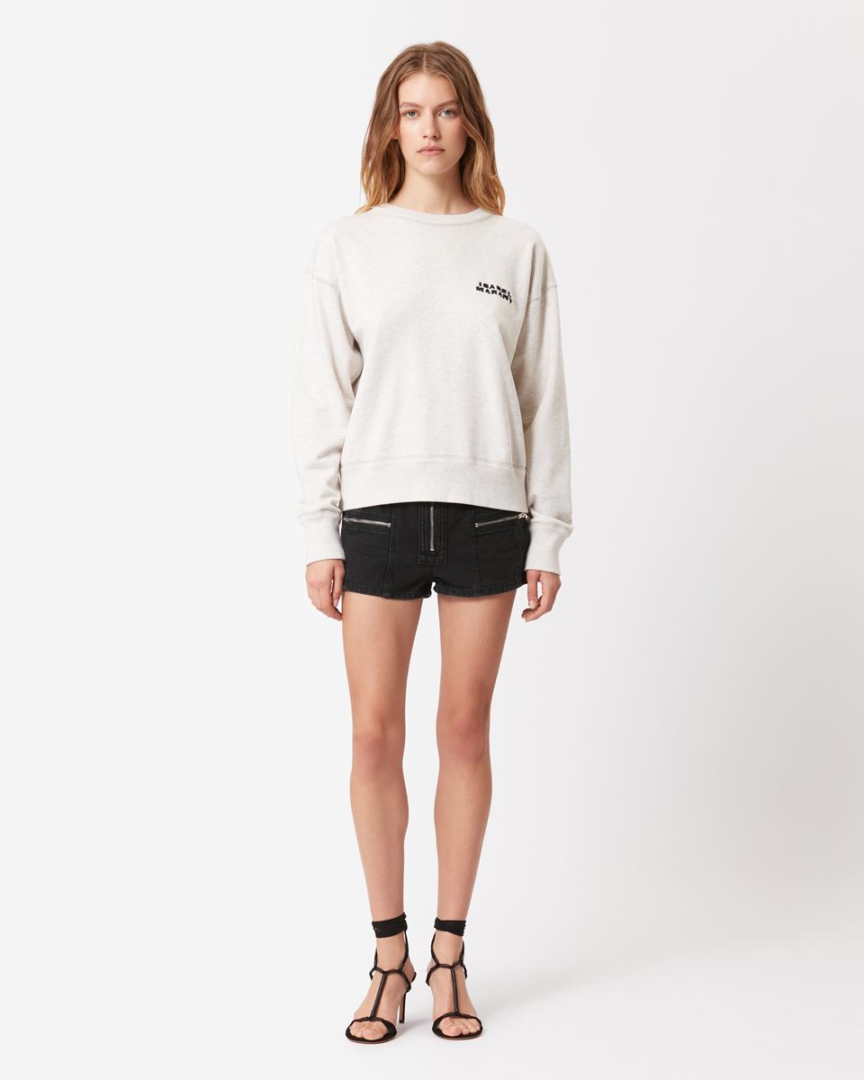 Isabel Marant Shad Lightweight Cotton Sweatshirt With Logo Clothing In Gray