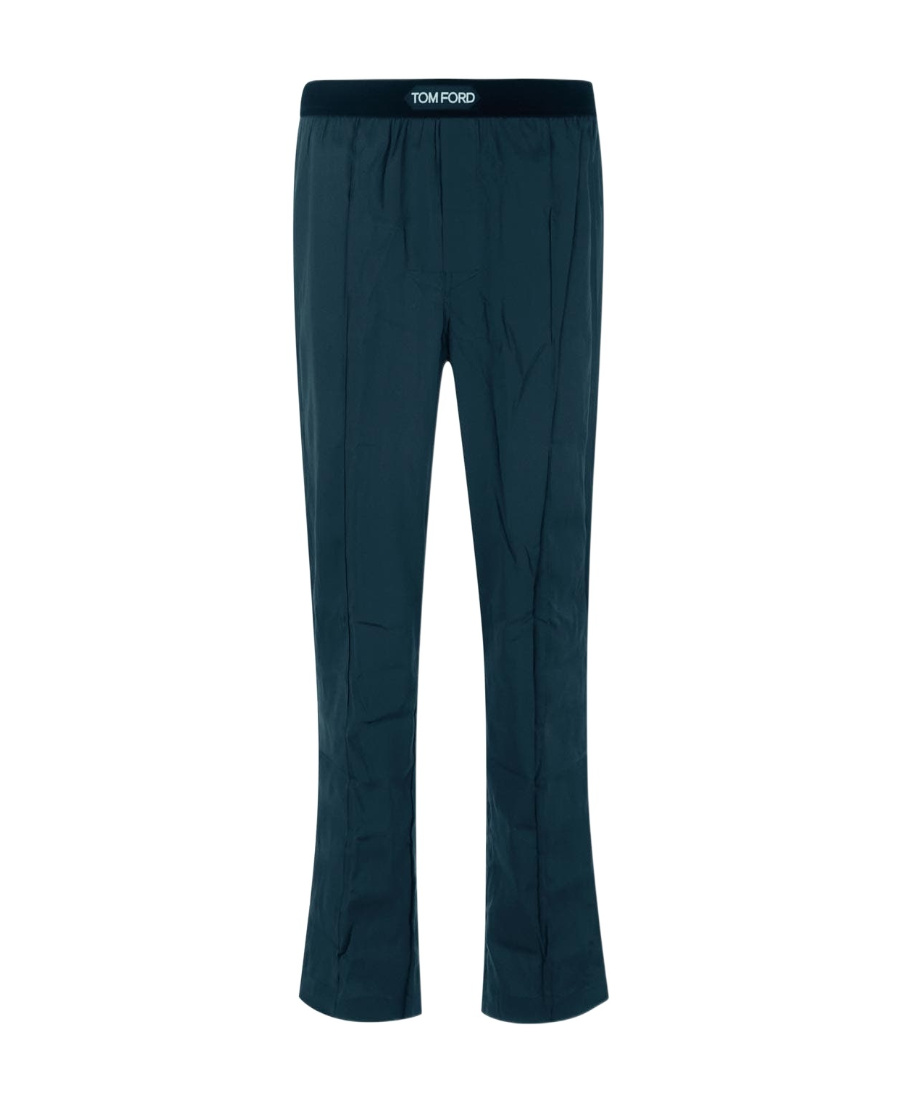 Tom Ford Tailored Silk Pyjama Bottoms In Blue