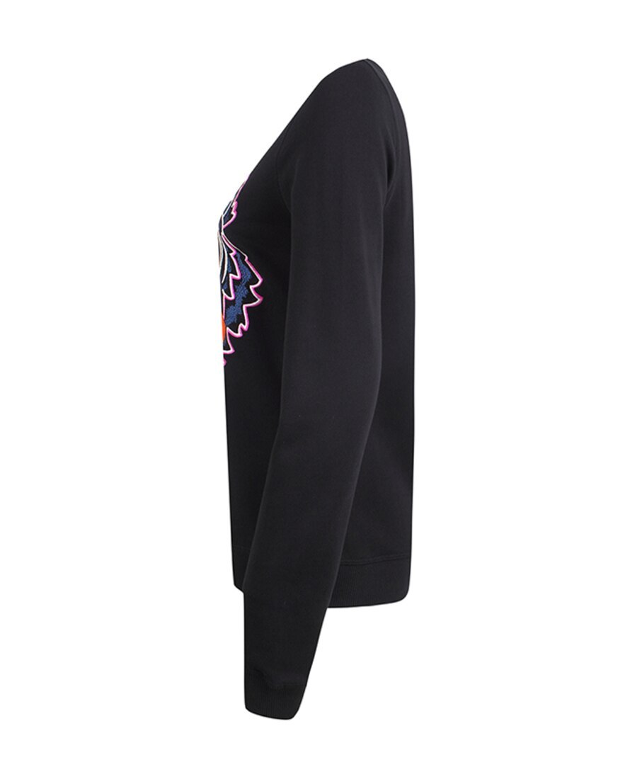 Kenzo Logo Tiger Head Embroidered Sweater In Black