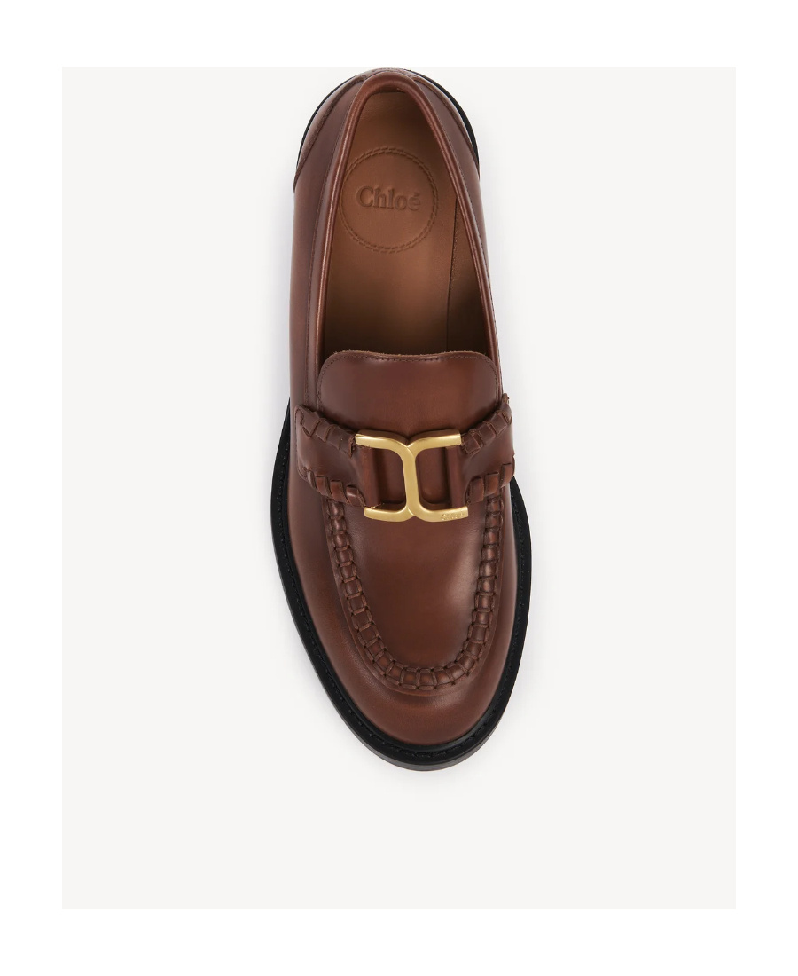 Chloé Marcie Embellished Leather Loafers In Black