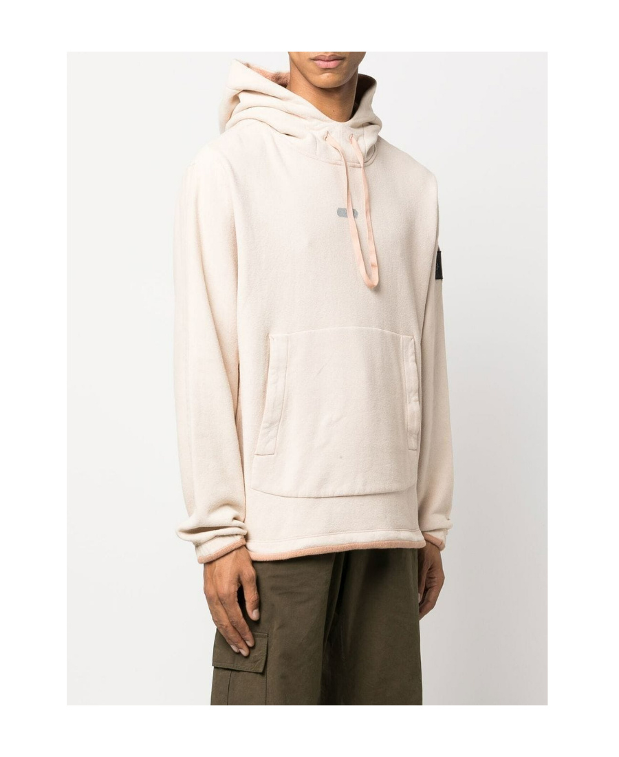 Stone Island Graphic-print Drawstring Hoodie In Nude