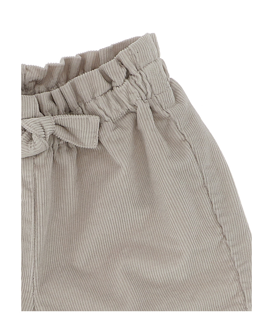 Il Gufo Drawstring Ribbed Shorts In Gray