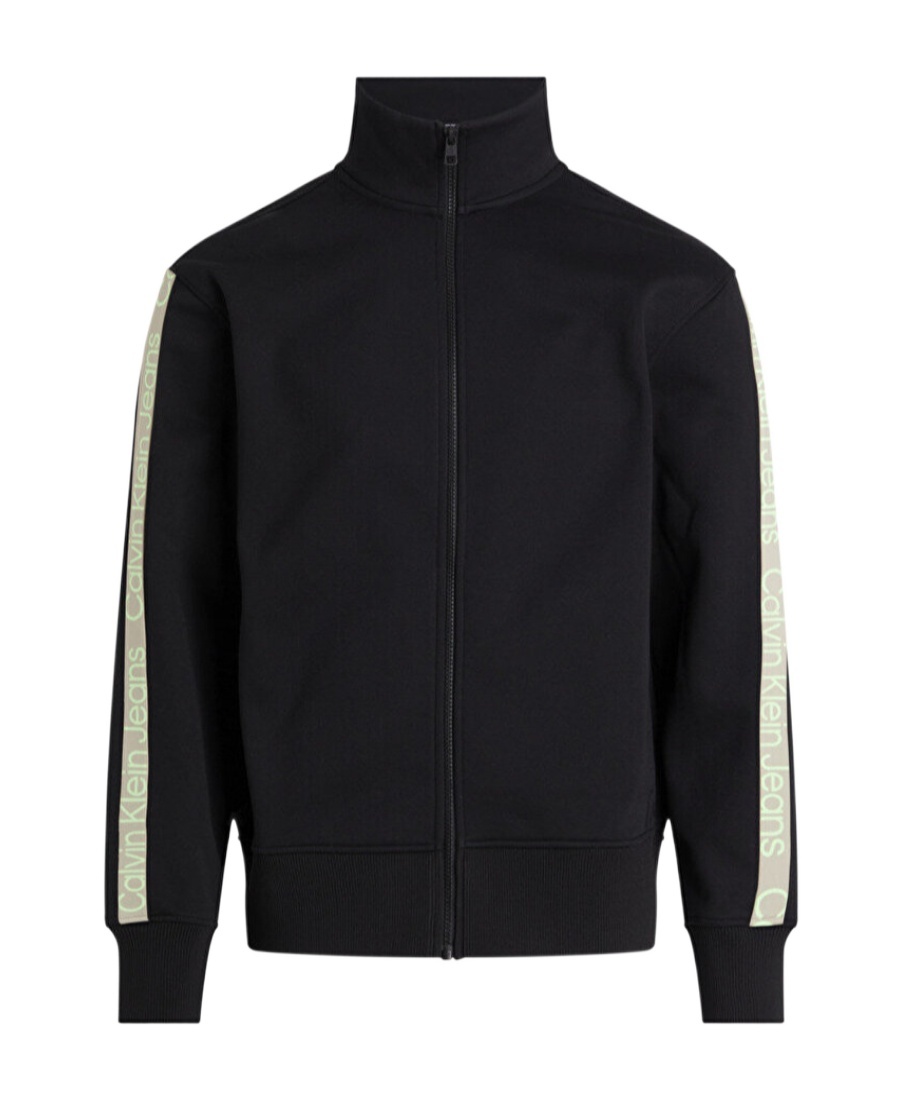 CALVIN KLEIN LOGO-TAPE ZIP-UP SWEATSHIRT