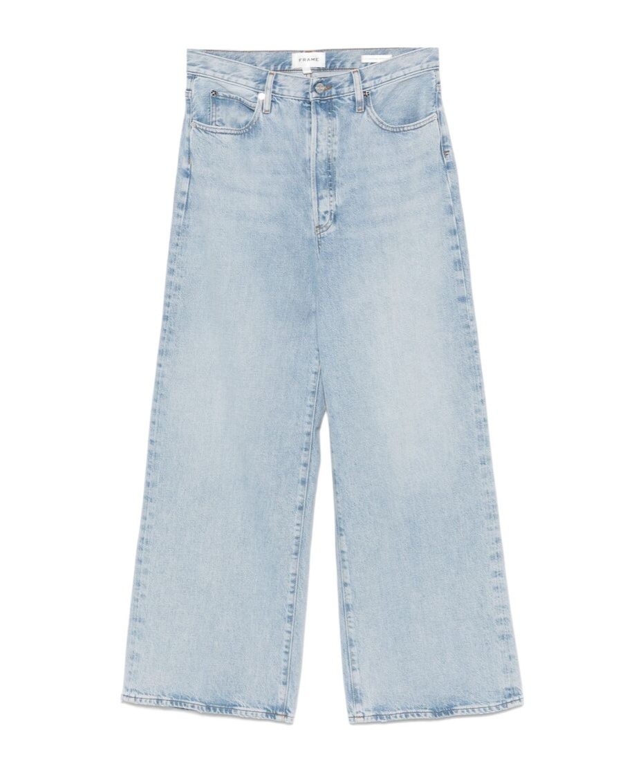 Shop Frame Wide-leg Jeans In Blue