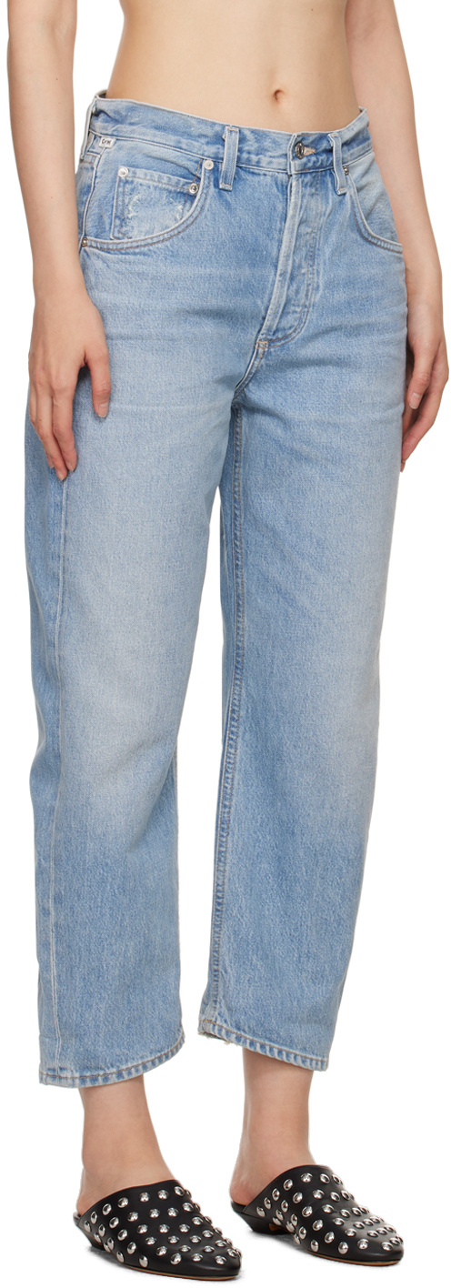 Citizen Of Humanity Denim Trousers With Belt Loops In Blue
