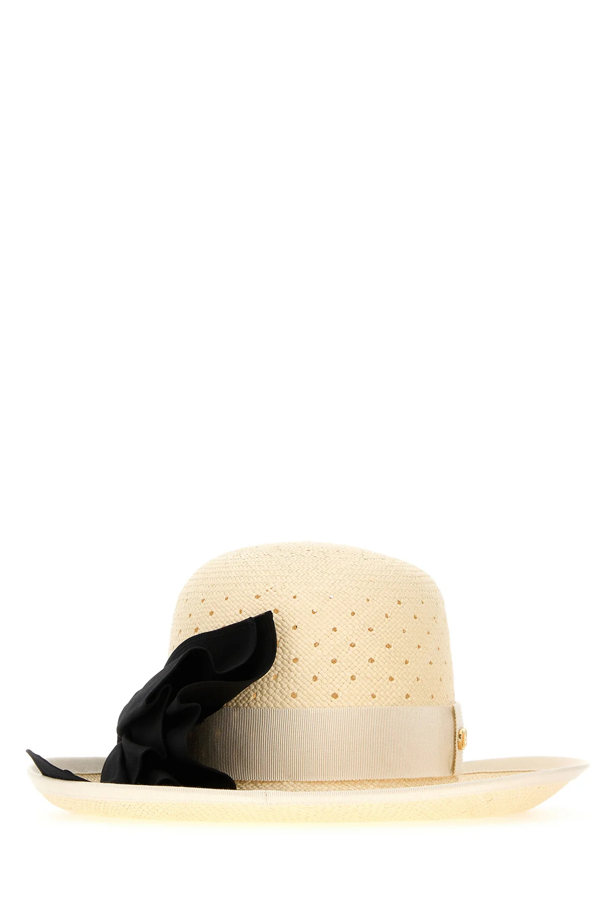 Valentino Beige Vlogo Signature Panama Hat In Neutral