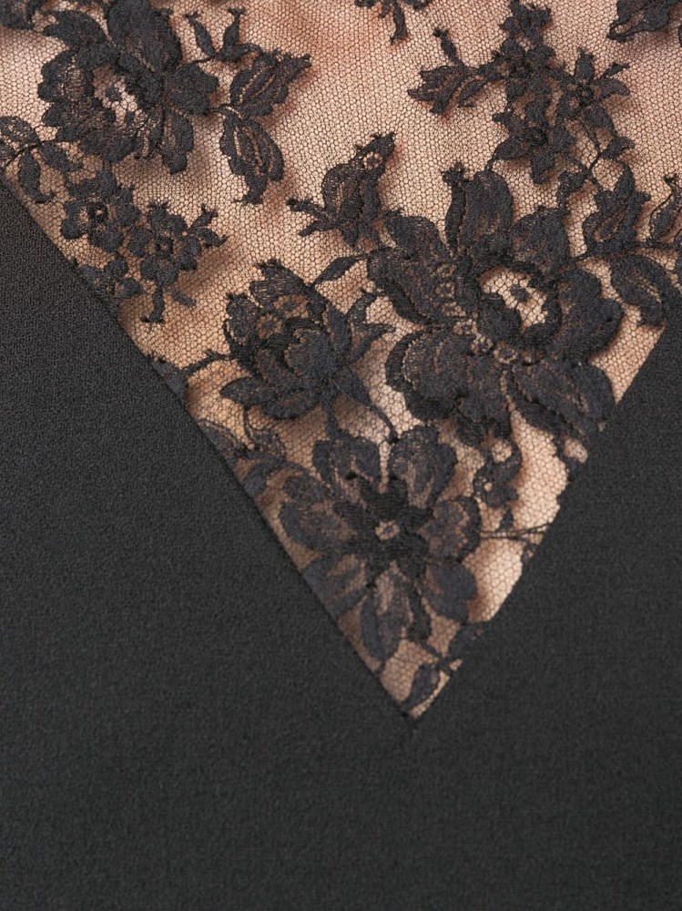 Givenchy Mini Floral Lace Dress In Black