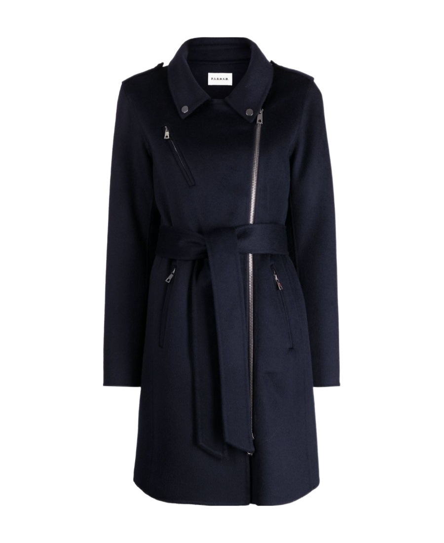P.a.r.o.s.h Zip-up Wool Coat Design In Black