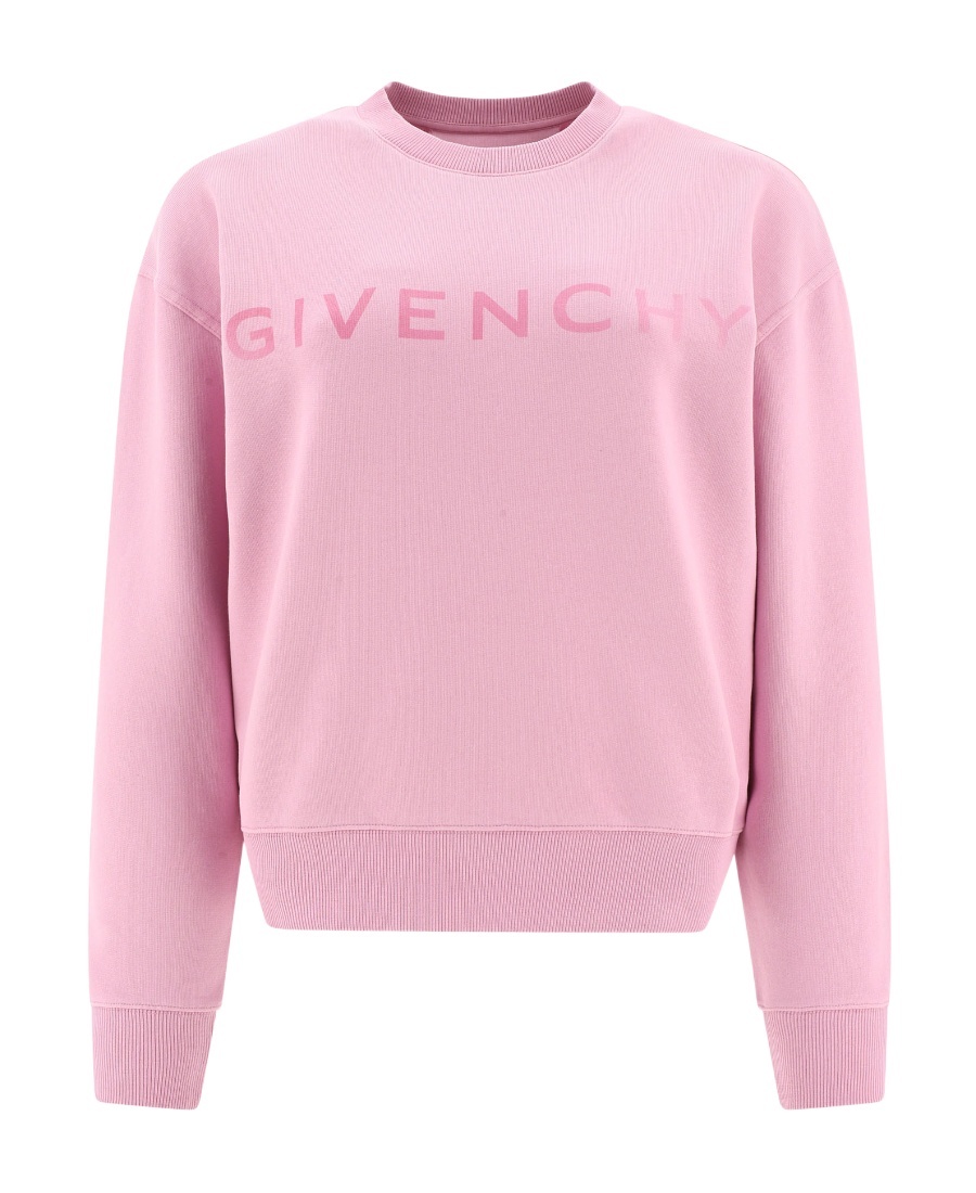 Givenchy Logo Round-necked Sweater In Pink