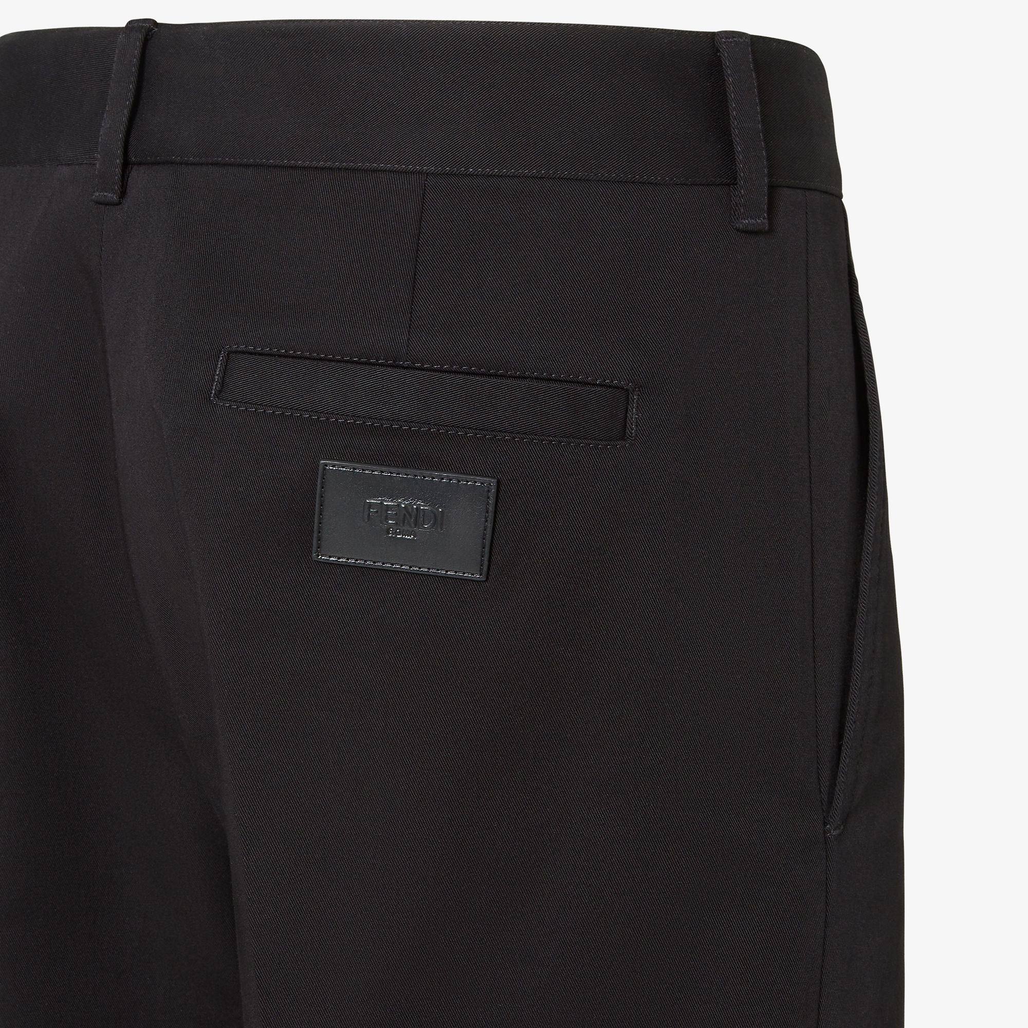 Fendi Black Gabardine Pants In Black