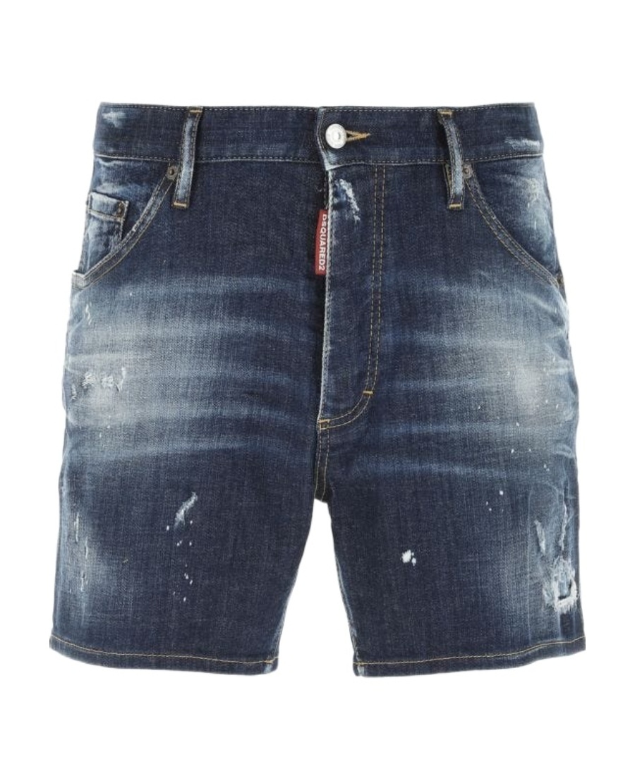 Dsquared2 Distressed Denim Shorts In Black