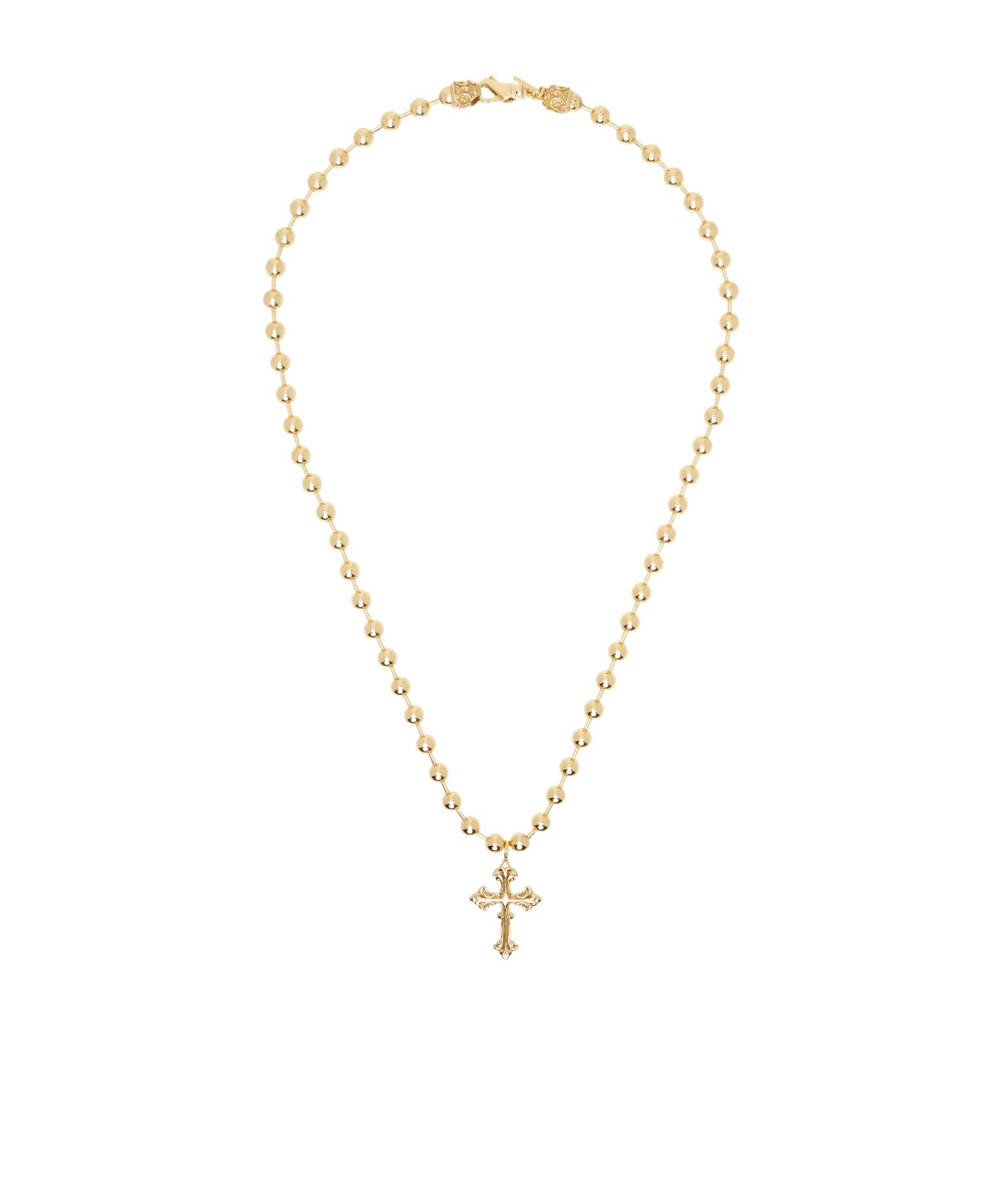 Emanuele Bicocchi Beaded Cross Necklace In Yellow