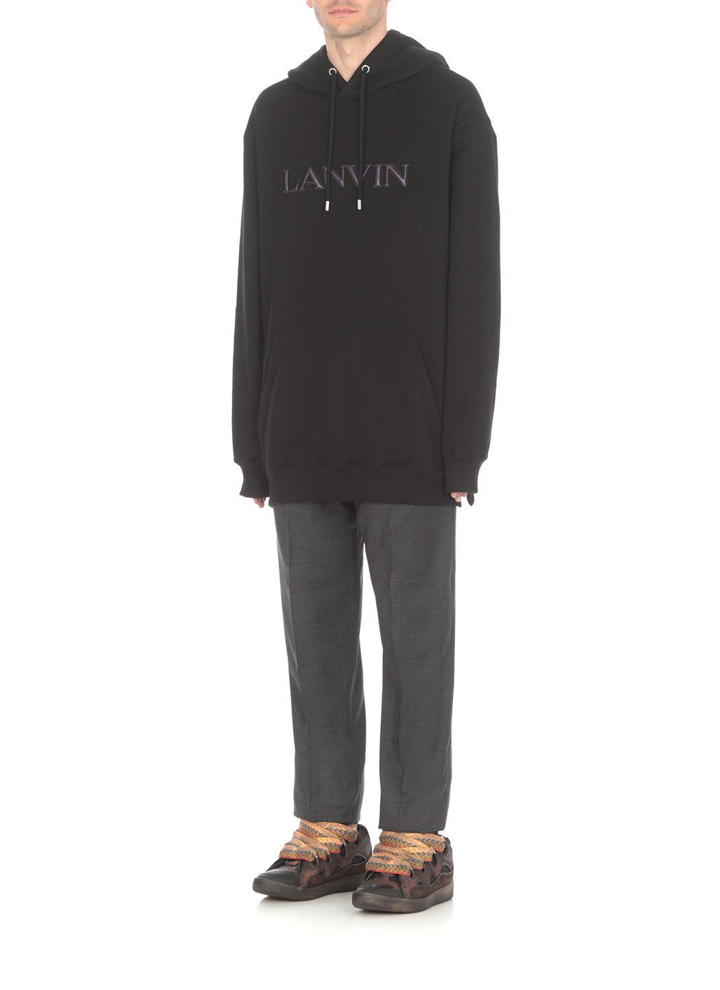Lanvin Man Sweatshirt Black Size M Cotton In Black