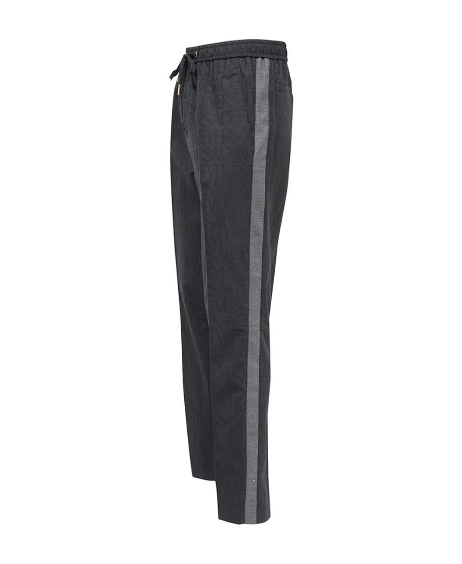 Versace Allover Track Pants In Black