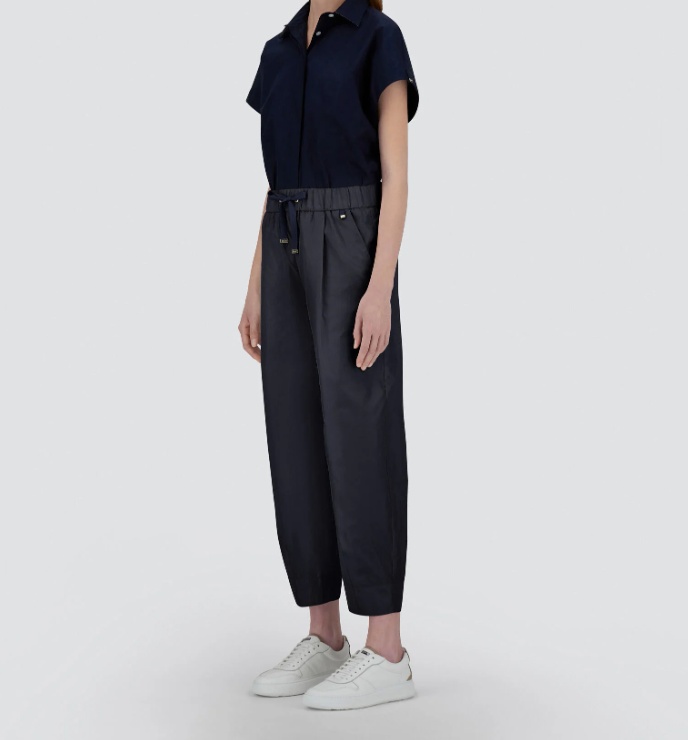 Herno New Techno Taffeta Trousers In Blue