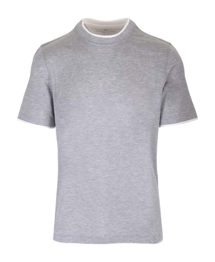 Brunello Cucinelli Layered Crew-neck T-shirt In Gray