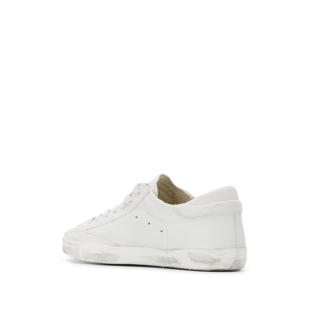 Philippe Model Premium Goat Leather Sneakers With Vintage Appeal And Luxurious Detailing In White