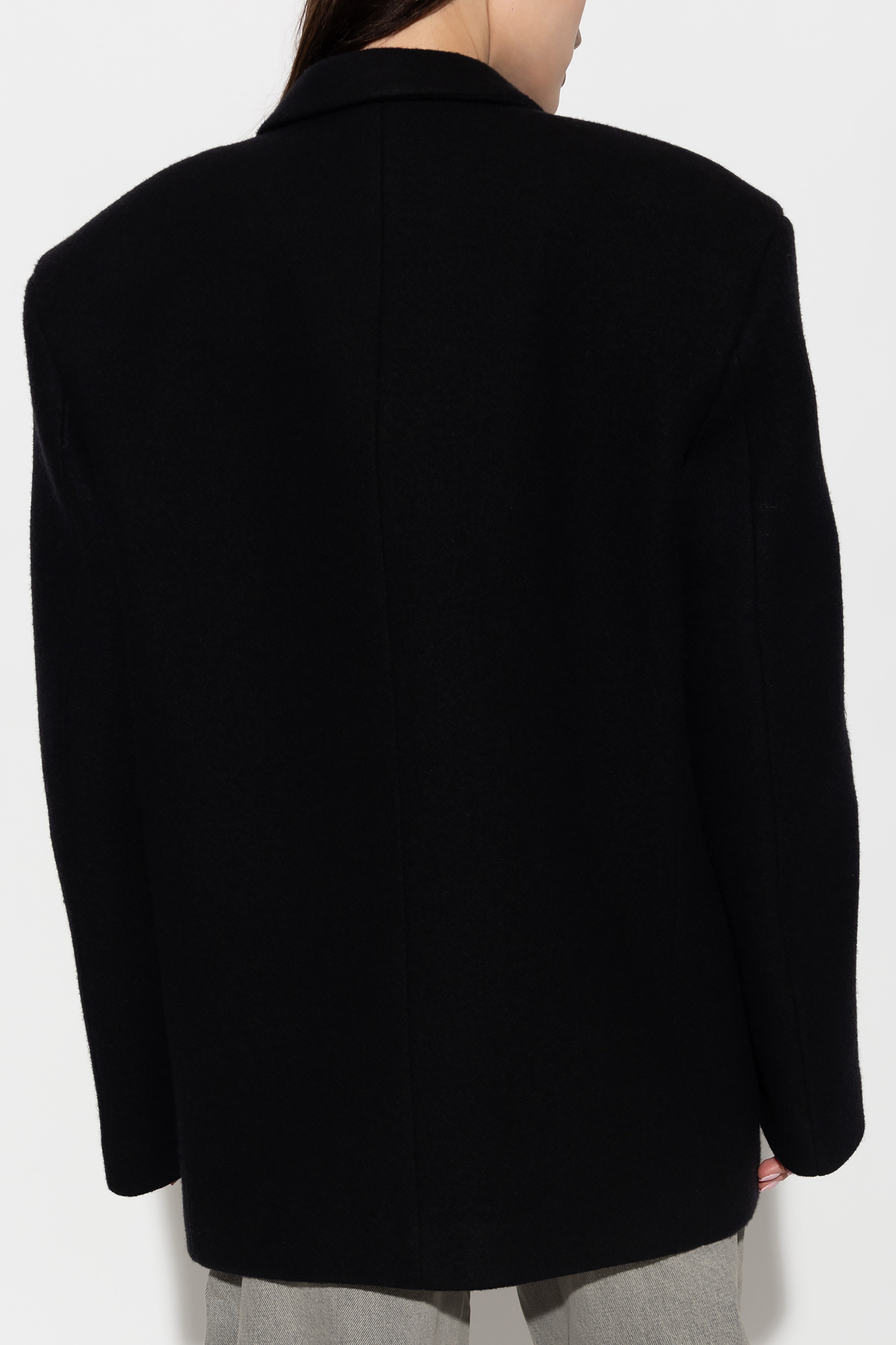 Attico The Glen Oversized Short Coat In Black