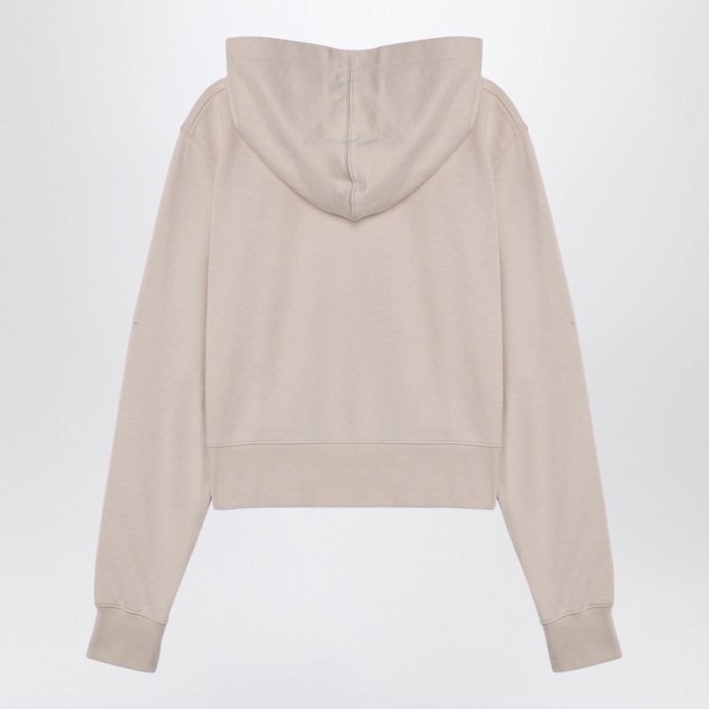 Palm Angels Logo Hoodie Light Beige In Nude