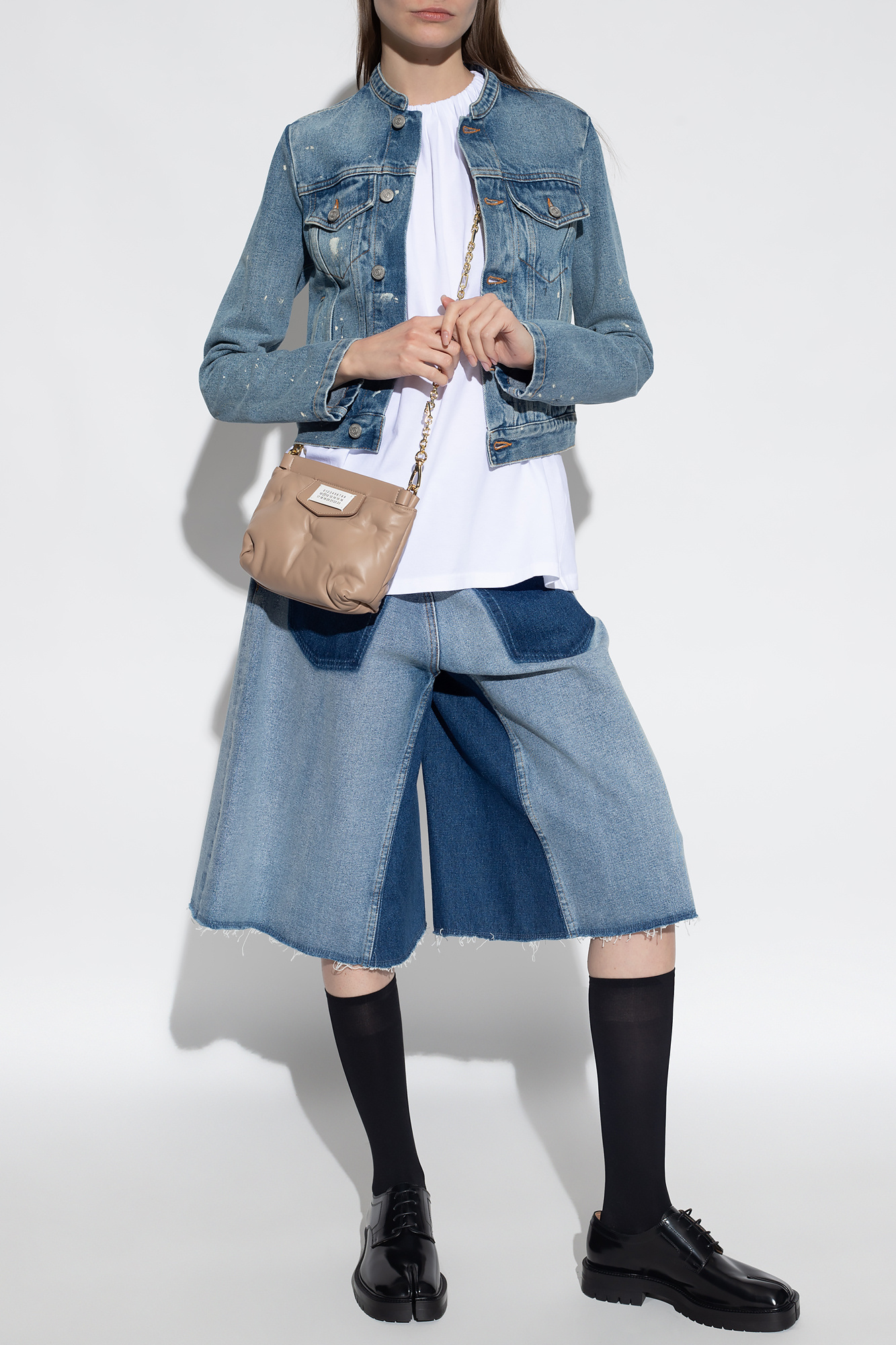 Mm6 Maison Margiela Gathered-detail Cotton Tank Top In White