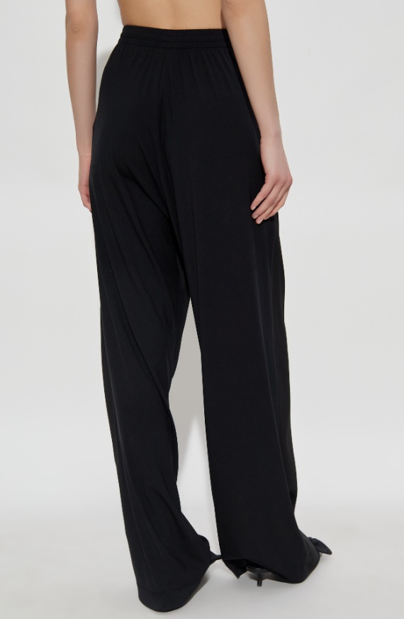 Balenciaga Elastic Waist Casual Pants In Black