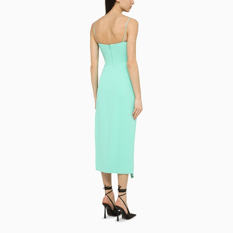 David Koma High Slit  Midi Dress In Green