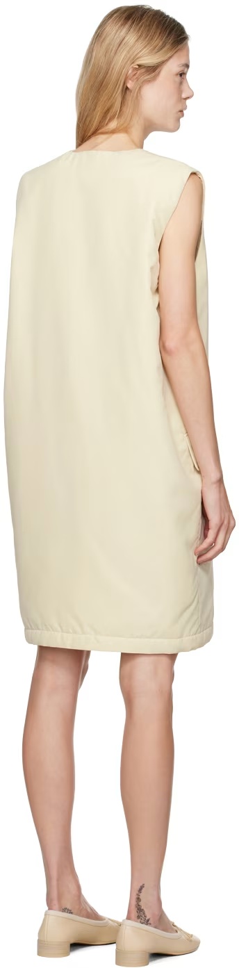 Mm6 Maison Margiela Wool Sleeveless Longline Vest With Shawl Collar In Nude