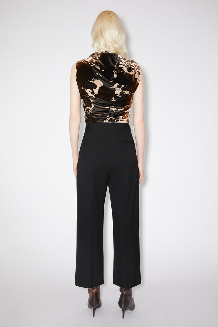 Acne Studios Pressed-crease Cropped-leg Trousers In Black