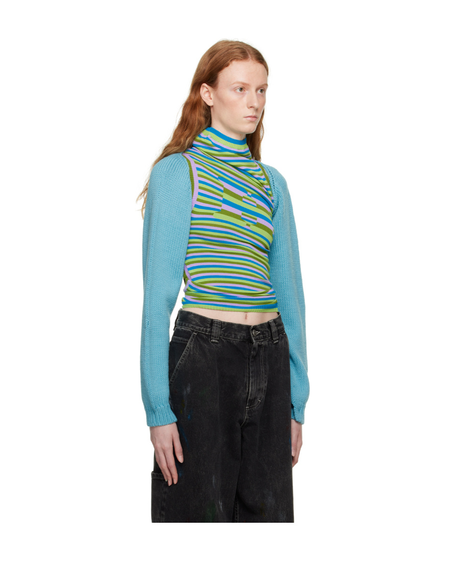 Marni Logo Long-sleeved Knitted Cardigan In Multicolor