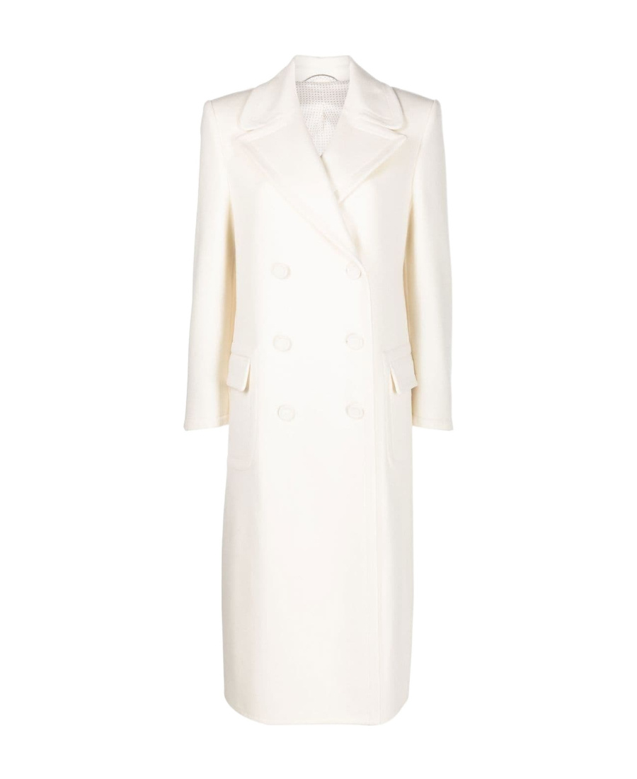 Ermanno Scervino Double-breasted Virgin Wool Trench Coat In White