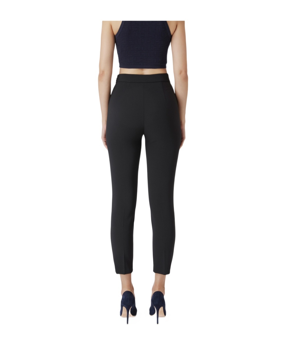 Elisabetta Franchi Black Pants With Gold Zipper In Black