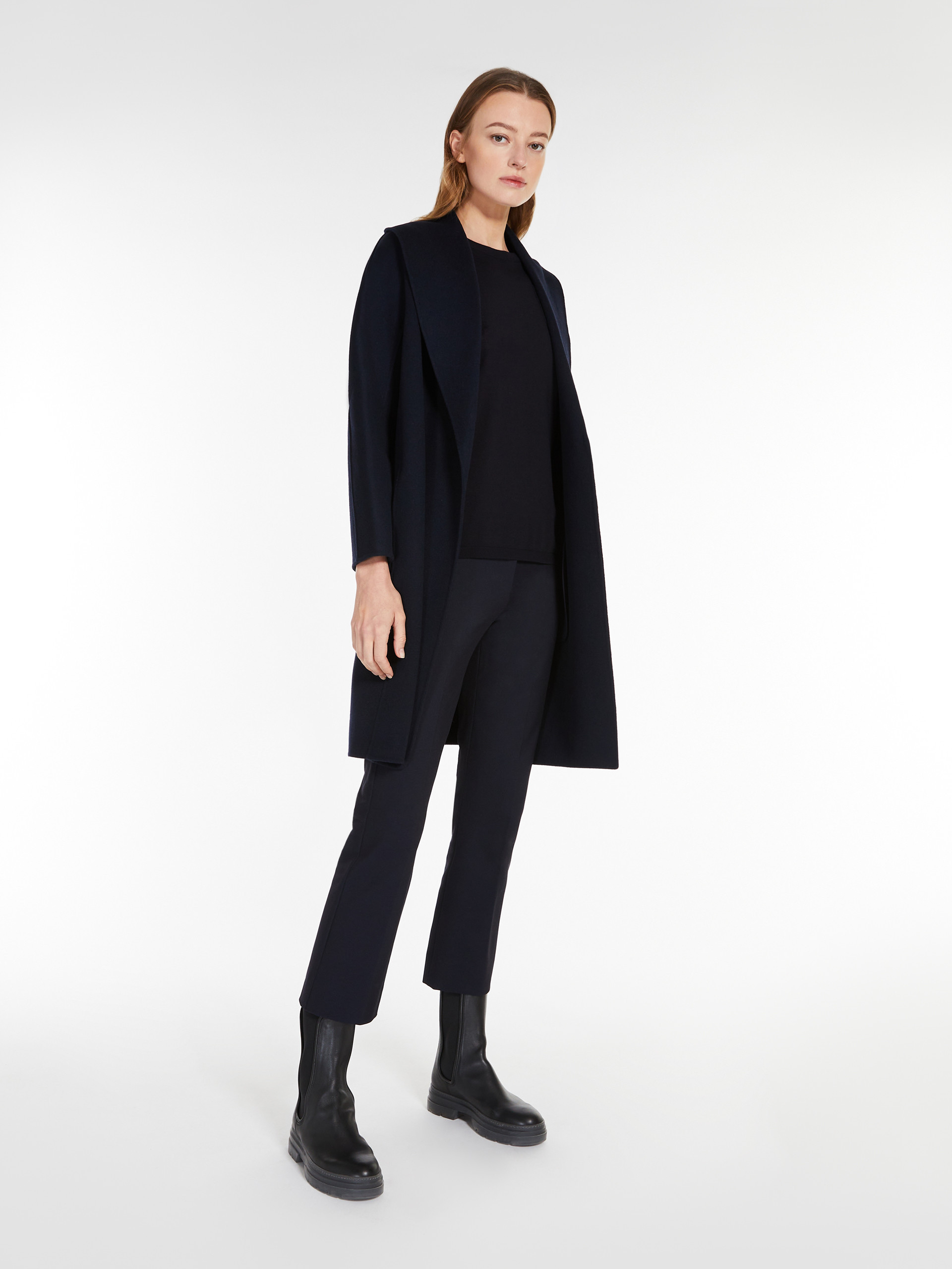 Max Mara Long-sleeved Coat In Black