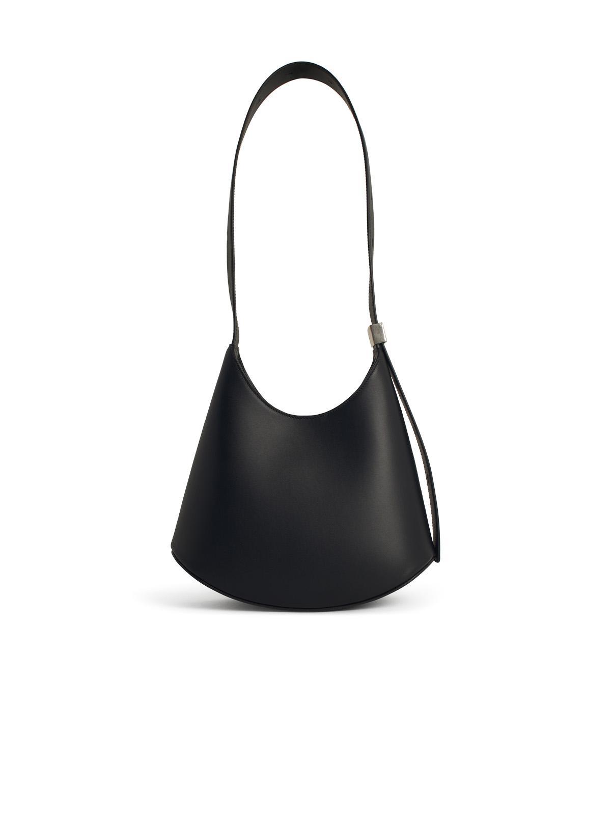 Jil Sander Crescent-shaped Shoulder Bag With Adjustable Strap In Black