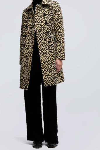 Aspesi Printed Twill Wool Coat In Multi