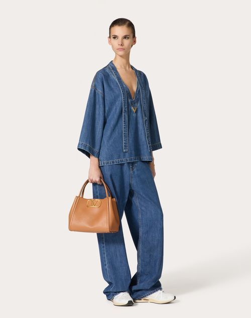 Shop Valentino Blue Medio Denim Kaftan