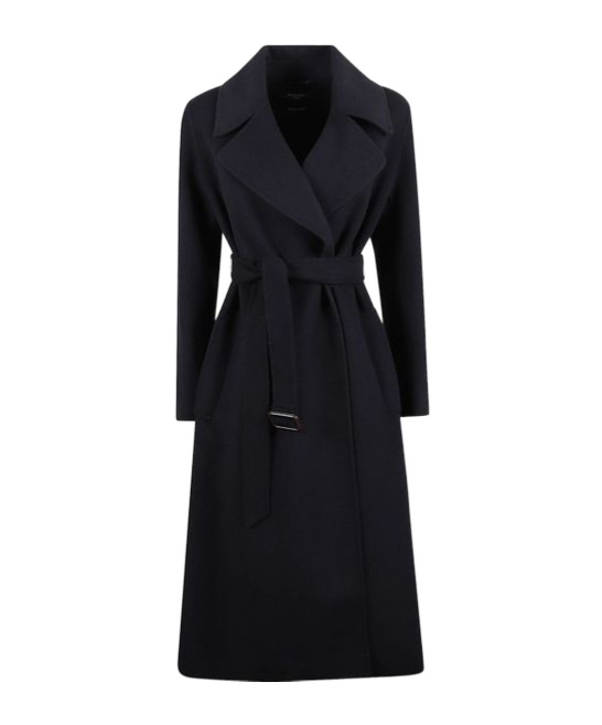 Weekend Max Mara Long Sleeve Coat In Black