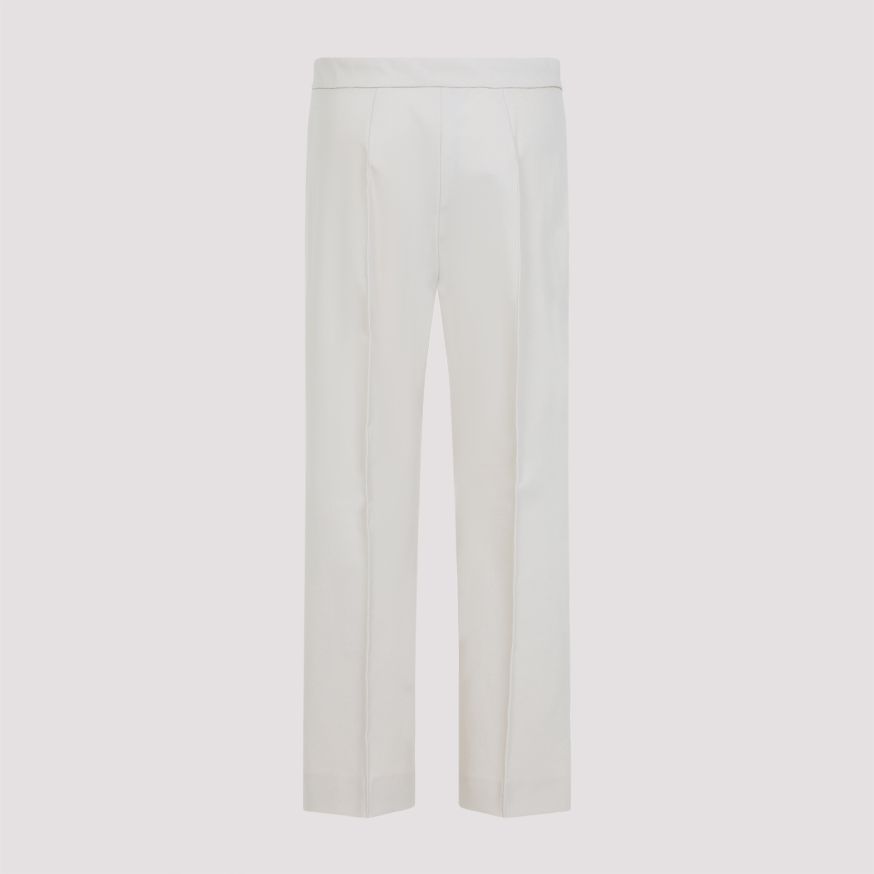 Max Mara Tailored White Trousers With Subtle Pleats And Clean Finish In White