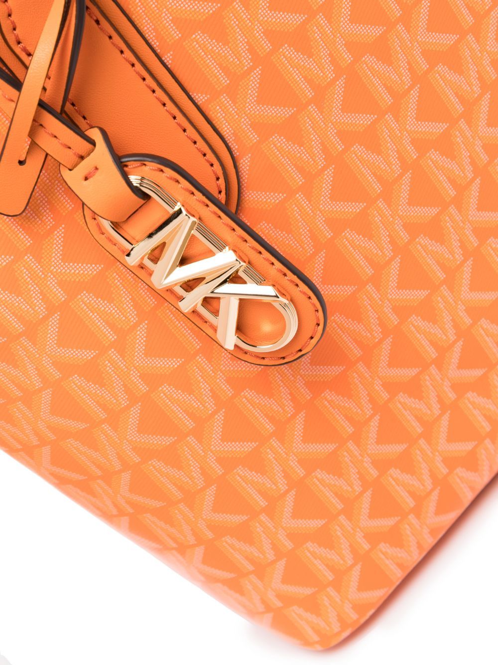 Michael Kors Small Logo-print Canvas Tote Bag In Orange