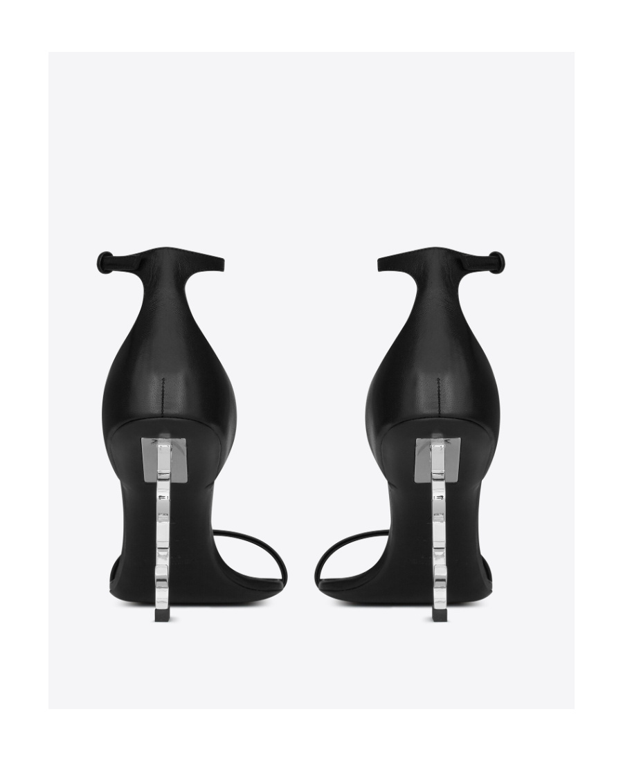 Saint Laurent Opyum Square-toe Sandals In Black