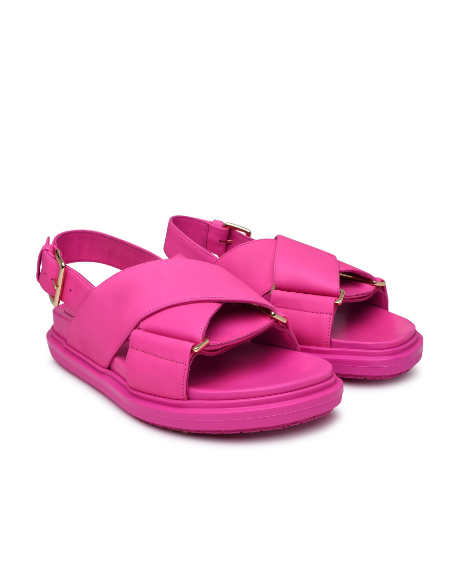 Marni Woman Sandals Fuchsia Size 6 Leather In Pink